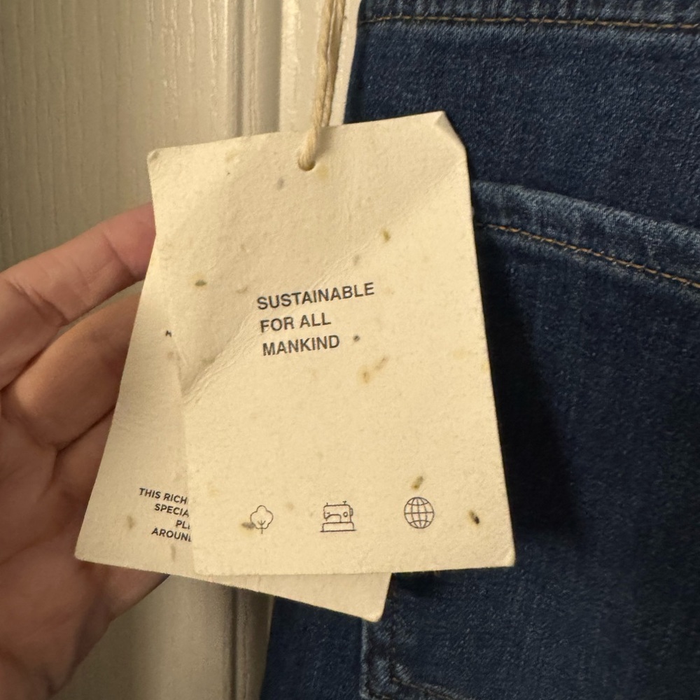 NWT 7 For All Mankind Blue Cropped Flare Jeans - Picture 5 of 7